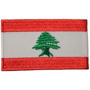 LEBANON COUNTRY FLAG SMALL IRON ON PATCH CREST BADGE .. NEW