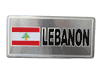 LEBANON COUNTRY FLAG SMALL METAL LICENSE PLATE DECAL STICKER EMBLEM .. NEW