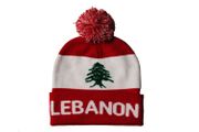 LEBANON COUNTRY FLAG TOQUE HAT WITH POM POM