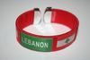 LEBANON RED SUPER THICK COUNTRY FLAG FLEXIBLE BRACELET WRISTBAND ..NEW