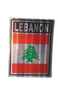 LEBANON SQUARE COUNTRY FLAG METALLIC BUMPER STICKER DECAL .. SIZE 3" X 4" INCHES .. NEW