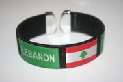LEBANON SUPER THICK COUNTRY FLAG FLEXBILE  BRACELET WRISTBAND .. NEW