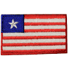 LIBERIA COUNTRY FLAG SMALL IRON ON PATCH CREST BADGE . NEW