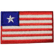 LIBERIA COUNTRY FLAG SMALL IRON ON PATCH CREST BADGE . NEW