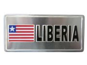 LIBERIA COUNTRY FLAG SMALL METAL LICENSE PLATE DECAL STICKER EMBLEM .. NEW