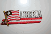 LIBERIA COUNTRY FLAG WORD IRON ON PATCH CREST BADGE ...NEW