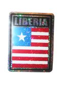 LIBERIA SQUARE COUNTRY FLAG METALLIC BUMPER STICKER DECAL .. SIZE 3" X 4" INCHES .. NEW