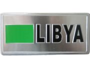 LIBYA COUNTRY FLAG SMALL METAL LICENSE PLATE DECAL STICKER EMBLEM ..NEW
