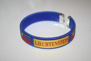 LIECHTENSTEIN BLUE COUNTRY FLAG FLEXIBLE  METAL NYLON BRACELET WRIST BAND ... NEW