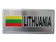 LITHUANIA COUNTRY FLAG SMALL METAL LICENSE PLATE DECAL STICKER EMBLEM .. NEW