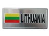 LITHUANIA COUNTRY FLAG SMALL METAL LICENSE PLATE DECAL STICKER EMBLEM .. NEW