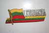 LITHUANIA COUNTRY FLAG WORD IRON ON PATCH CREST BADGE .. NEW