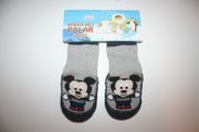LITTLE MICKEY MOUSE PAIR OF GREY KIDS CHILDS YOUTHS BABY SLIPPER SOCKS ...3 SIZES AVAILABLE .. 0-12 MONTHS .. 1-2 YEARS.. 2-3 YEARS .. NEW