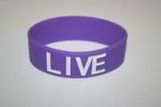 LIVE PURPLE EXTRA WIDE 1" SILICONE TEXT BAND BRACELET WRISTBAND .. NEW