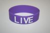 LIVE PURPLE EXTRA WIDE 1" SILICONE TEXT BAND BRACELET WRISTBAND .. NEW
