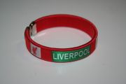 LIVERPOOL FC FOOTBALL CLUB RED FLEXIBLE BRACELET WRISTBAND ... SOCCER NEW 