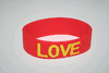 LOVE RED EXTRA WIDE 1" SILICONE TEXT BAND BRACELET WRISTBAND .. NEW