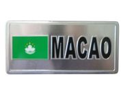 MACAO COUNTRY FLAG SMALL METAL LICENSE PLATE DECAL STICKER EMBLEM ..NEW