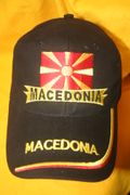 MACEDONIA COUNTRY FLAG BLACK HAT CAP ... NEW