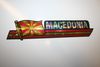 MACEDONIA COUNTRY FLAG LONG METALIC CAR AUTOMOBILE BUMPER STICKER DECAL EMBLEM . NEW