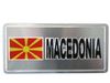 MACEDONIA COUNTRY FLAG SILVER LICENSE PLATE STICKER ... NEW