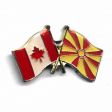 MACEDONIA NEW / CANADA COUNTRY FLAG SMALL METAL FRIENDSHIP LAPEL PIN BADGE ..NEW