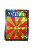 MACEDONIA SQUARE COUNTRY FLAG METALLIC BUMPER STICKER DECAL .. SIZE 3" X 4" INCHES .. NEW