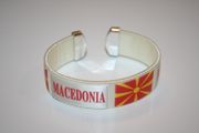 MACEDONIA WHITE SUPER THICK COUNTRY FLAG FLEXIBLE BRACELET WRISTBAND .. NEW