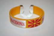 MACEDONIA YELLOW SUPER THICK COUNTRY FLAG FLEXIBLE BRACELET WRISTBAND .. NEW