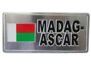 MADAGASCAR COUNTRY FLAG SMALL METAL LICENSE PLATE DECAL STICKER EMBLEM .. NEW