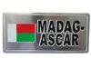 MADAGASCAR COUNTRY FLAG SMALL METAL LICENSE PLATE DECAL STICKER EMBLEM .. NEW