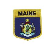 MAINE USA SHIELD FLAG IRON ON PATCH CREST BADGE 3 X 3 1/2 INCHES ... NEW