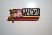 MALAYSIA COUNTRY FLAG WORD IRON ON PATCH CREST BADGE ... NEW