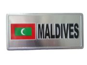 MALDIVES COUNTRY FLAG SMALL METAL LICENSE PLATE DECAL STICKER EMBLEM .. NEW