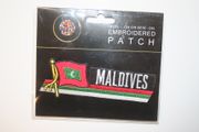 MALDIVES COUNTRY FLAG WORD IRON ON PATCH CREST BADGE .. NEW