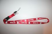 MALTA COUNTRY FLAG RED LANYARD KEYCHAIN PASSHOLDER .. NEW