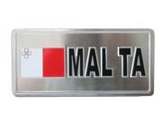 MALTA COUNTRY FLAG SMALL METAL LICENSE PLATE DECAL STICKER EMBLEM .. NEW