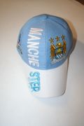 MANCHESTER CITY SOCCER FOOTBALL LOGO BLUE & WHITE HAT CAP .. NEW