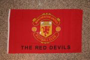 MANCHESTER UNITED 3' X 5' RED DEVILS FLAG LARGE BANNER .. FOOTBALL SOCCER ..  NEW