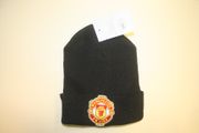MANCHESTER UNITED FC FOOTBALL CLUB BLACK KIDS TOQUE HAT CAP ... TOUGUE ... NEW