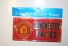 MANCHESTER UNITED FC FOOTBALL CLUB  RED SMALL SOCCER LICENSE PLATE STICKER ... NEW