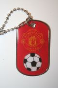  MANCHESTER UNITED FC FOOTBALL CLUB SOCCER RED METAL DOG TAG NECKLACE ... NEW