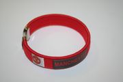MANCHESTER UNITED FOOTBALL CLUB RED & BLACK BRACELET WRISTBAND .. NEW