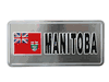 MANITOBA COUNTRY FLAG SILVER SMALL METALLIC LICENSE PLATE DECAL STICKER EMBLEM ...