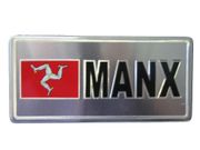 MANX COUNTRY FLAG SILVER SMALL METALLIC LICENSE PLATE DECAL STICKER EMBLEM ...