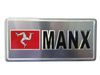 MANX COUNTRY FLAG SILVER SMALL METALLIC LICENSE PLATE DECAL STICKER EMBLEM ...