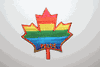MAPLE LEAF GAY & LESBIAN RAINBOW PRIDE IRON ON PATCH CREST BADGE .. NEW