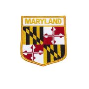 MARYLAND USA SHIELD FLAG IRON ON PATCH CREST BADGE 3 X 3 1/2 INCHES ... NEW
