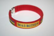 MAURITIUS RED COUNTRY FLAG FLEXIBLE C BRACELET WRISTBAND .. NEW