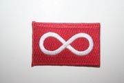 METIS RED NATIVE INDIAN IRON ON EMBROIDERED SMALL PATCH CREST BADGE .. NEW